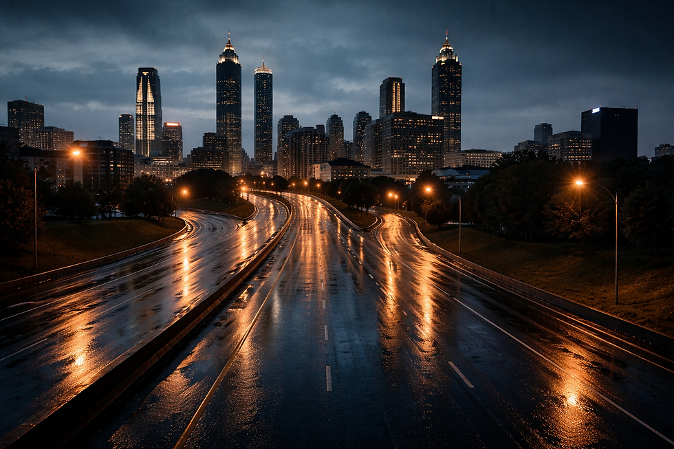 Car accident scene in Atlanta Georgia — personal injury attorney Roberts Law Group