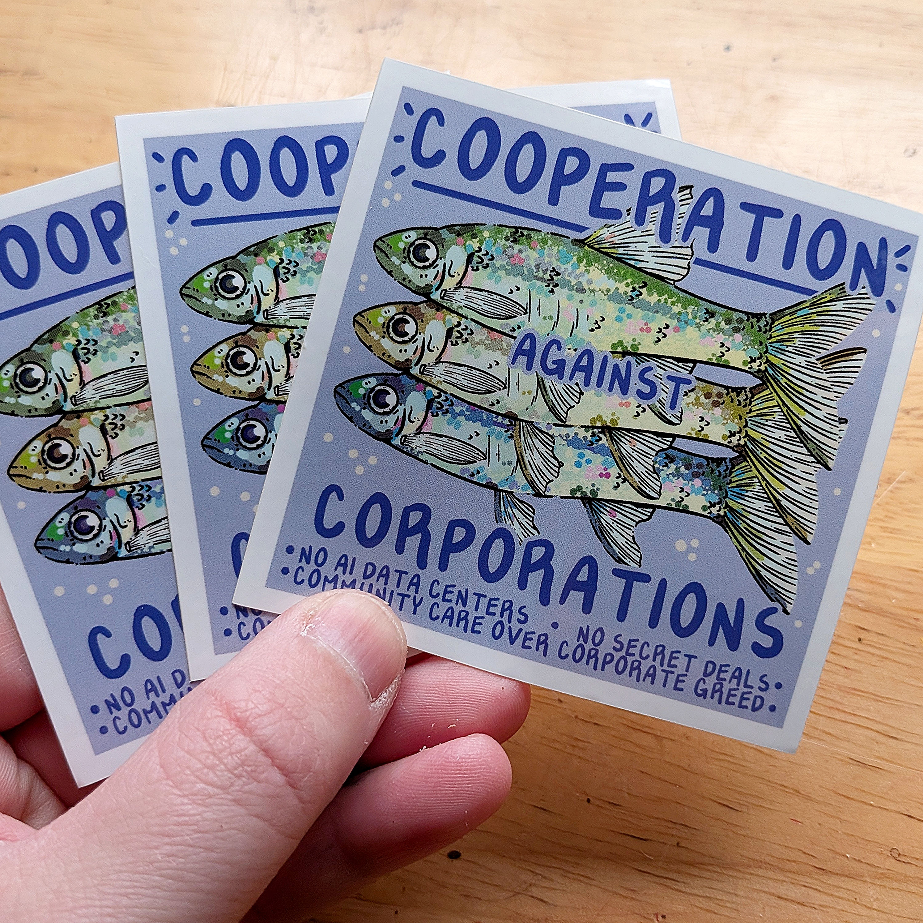 Cooperation Against Corporations Sticker Add On