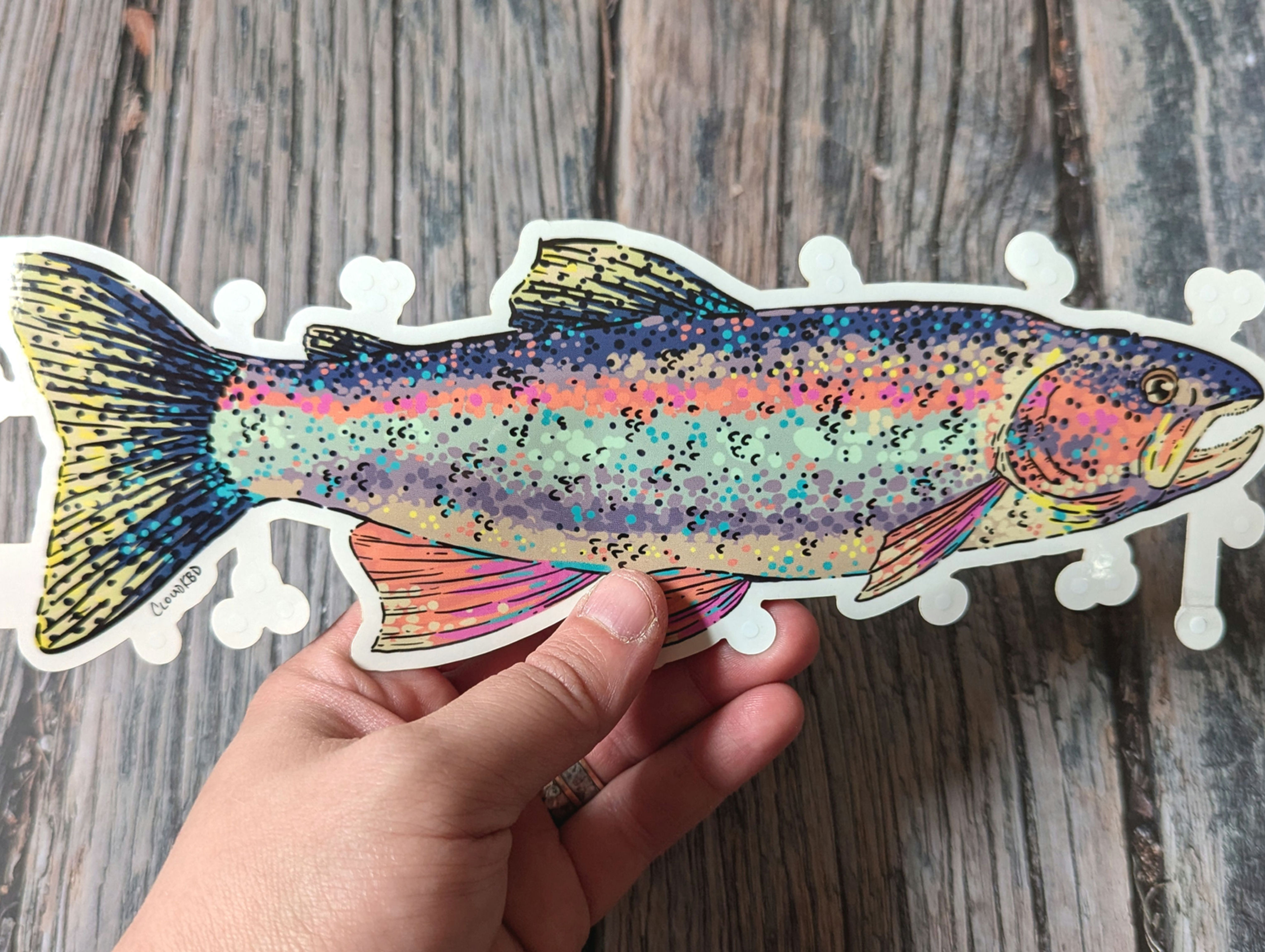 Rainbow Trout - Extra Long Transparent Sticker