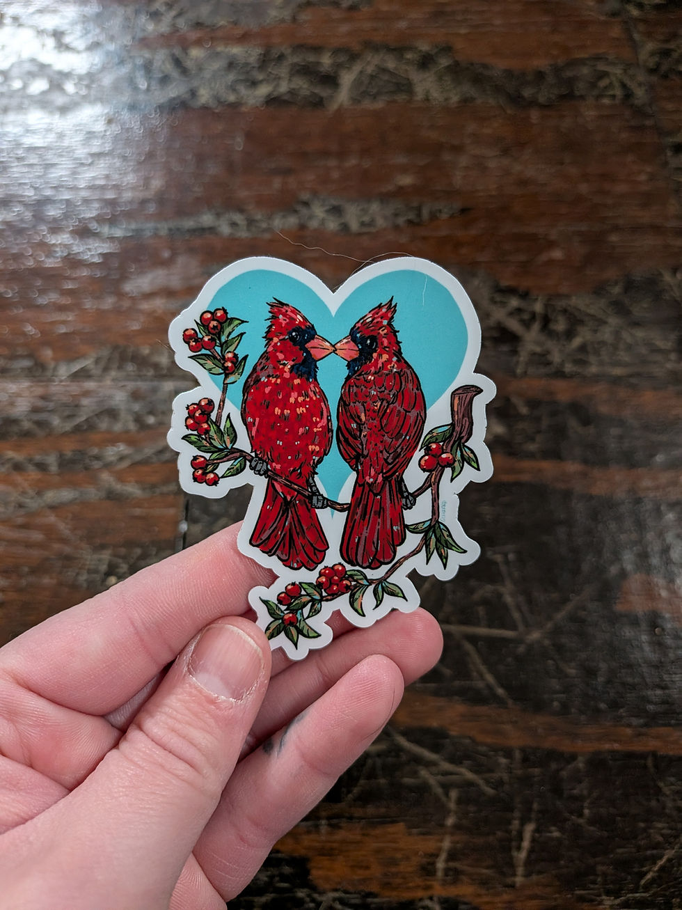Thumbnail: Queer Cardinal Vinyl Stickers 