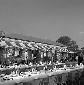 long table dinner out the front of the prairie hotel