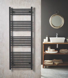 Redroom Elite Straight Matt Black Radiator - 1200x500mm