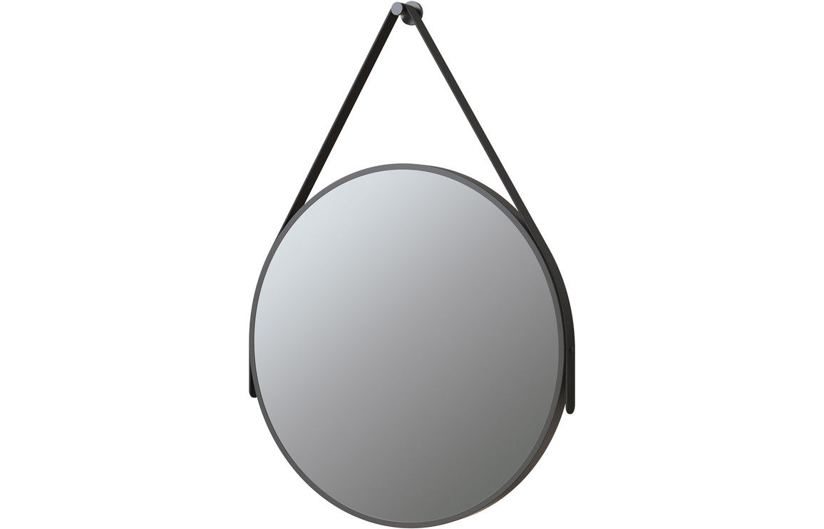 Minsk 600mm Round Bathroom Mirror- Matt Black