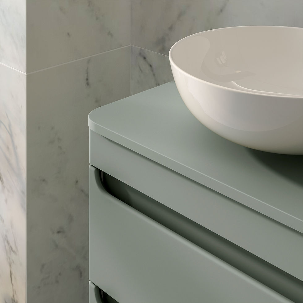 Thumbnail: green wall hung vanity unit