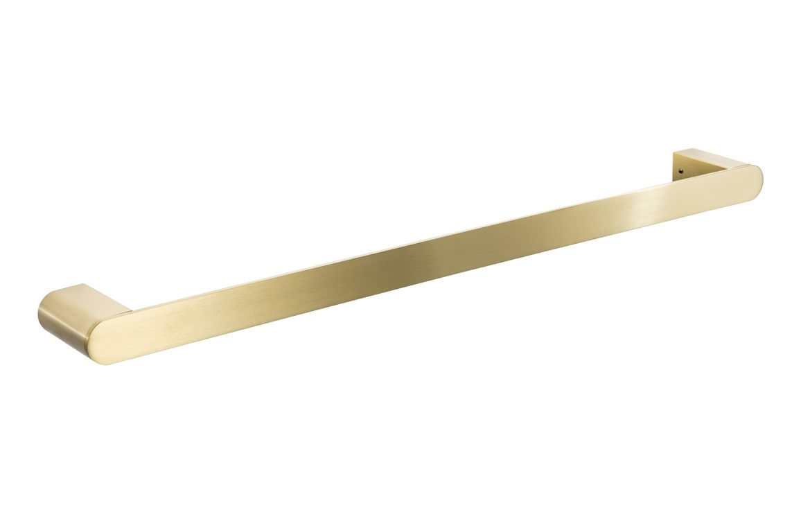 Abode Uno Single Towel Rail - Brushed Brass