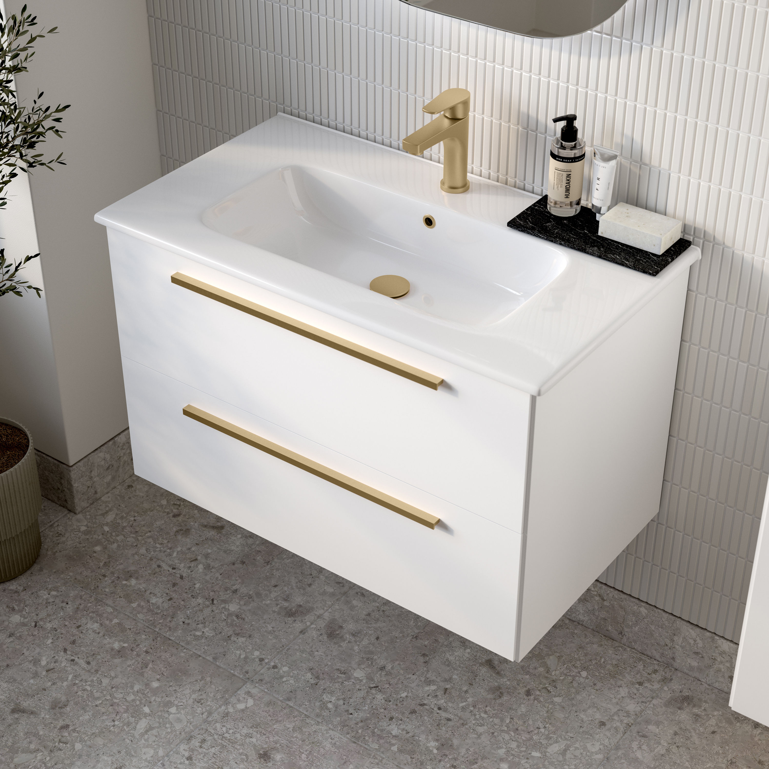 White Wall Hung Vanity Unit