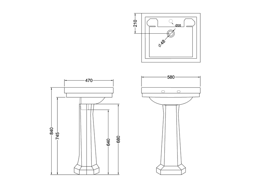 Thumbnail: Burlington Contemporary Basin & Standard Pedestal