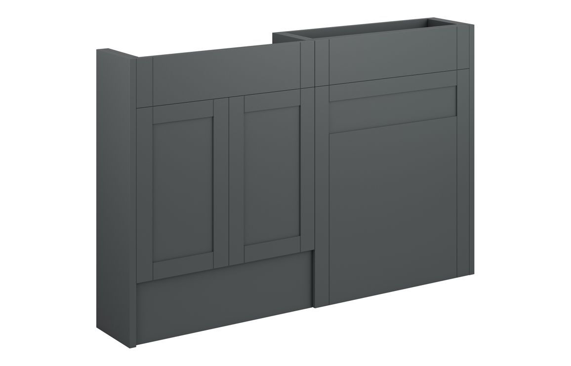 Axel 1236mm Slim Basin 2 & WC Unit Pack - Graphite Grey (LH)