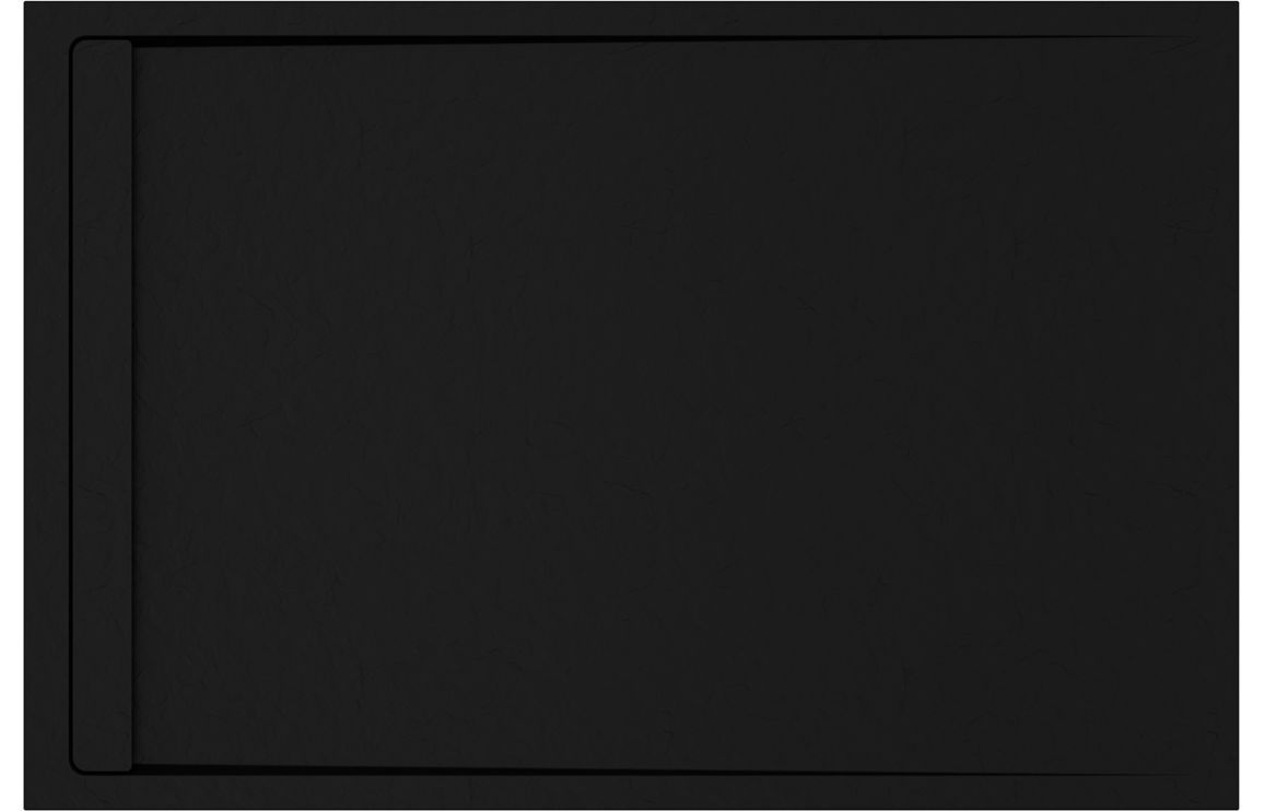 30mm Linear Slate 1000x800mm Rectangular Tray & Waste - Black