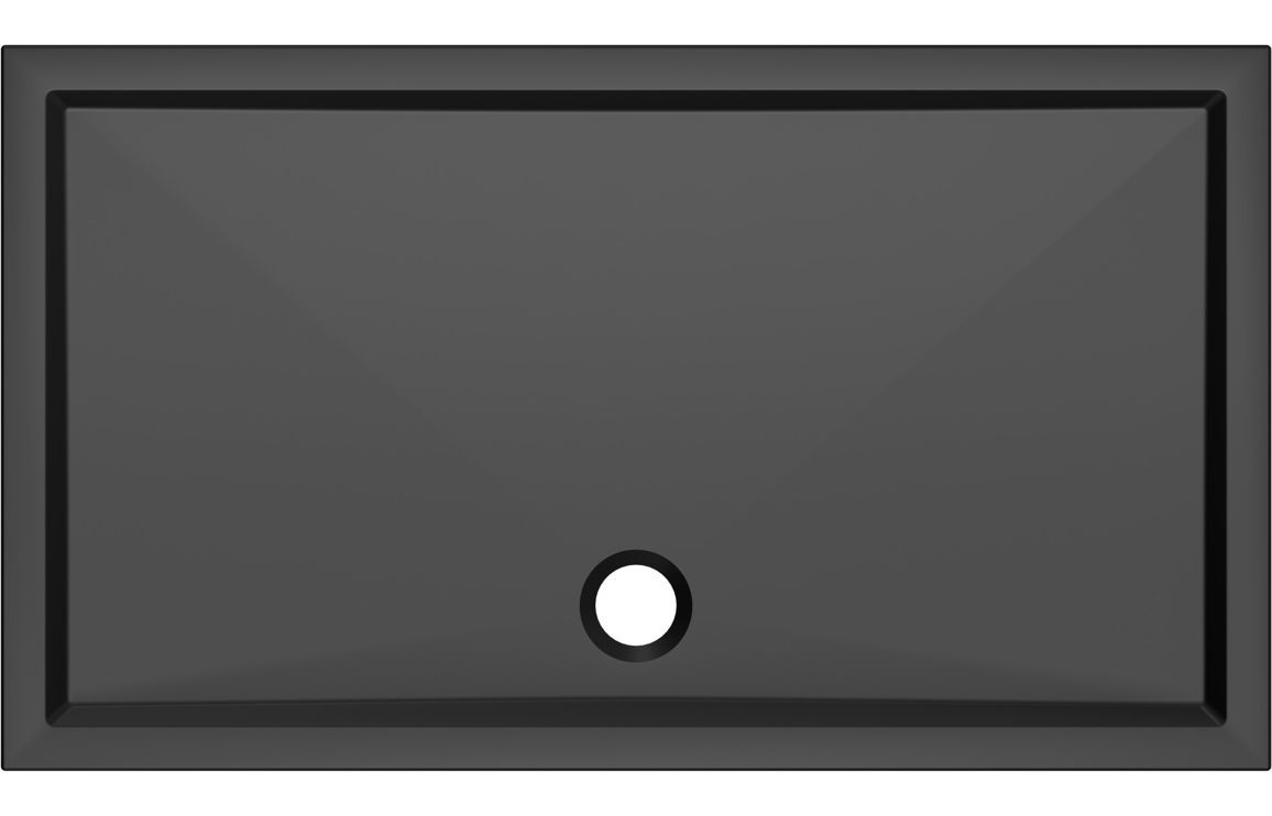 40mm Low Profile 1700x700mm Rectangular Tray & Waste - Matt Black