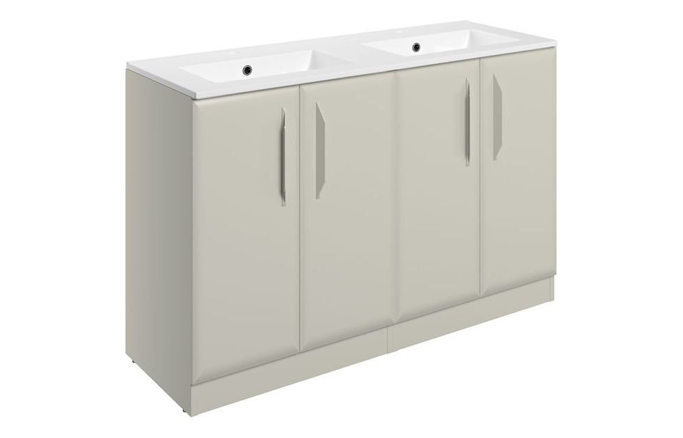 Monty 1210mm Floor Standing 4 Door Basin Unit w/2TH Basin - Matt Latte