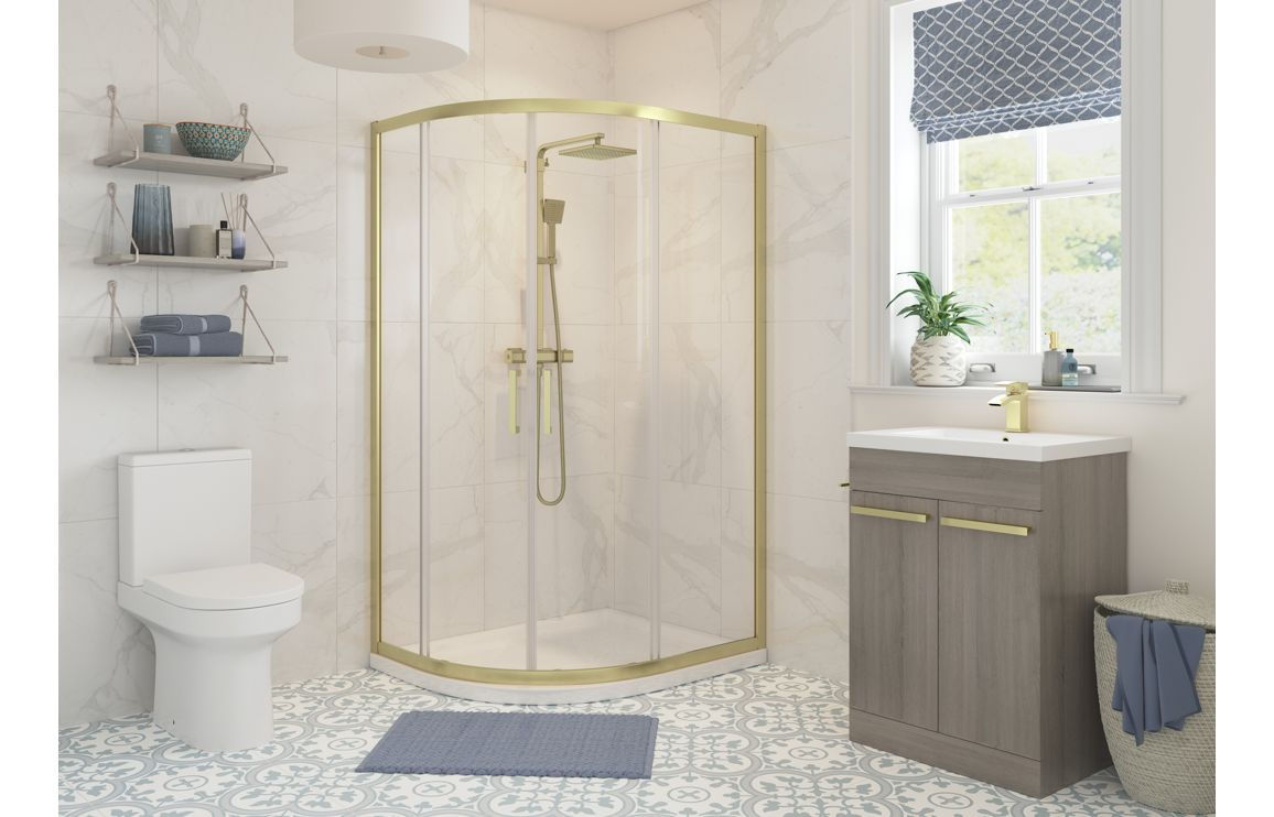 Core 1200x800mm 2 Door Offset Quadrant - Brushed Brass