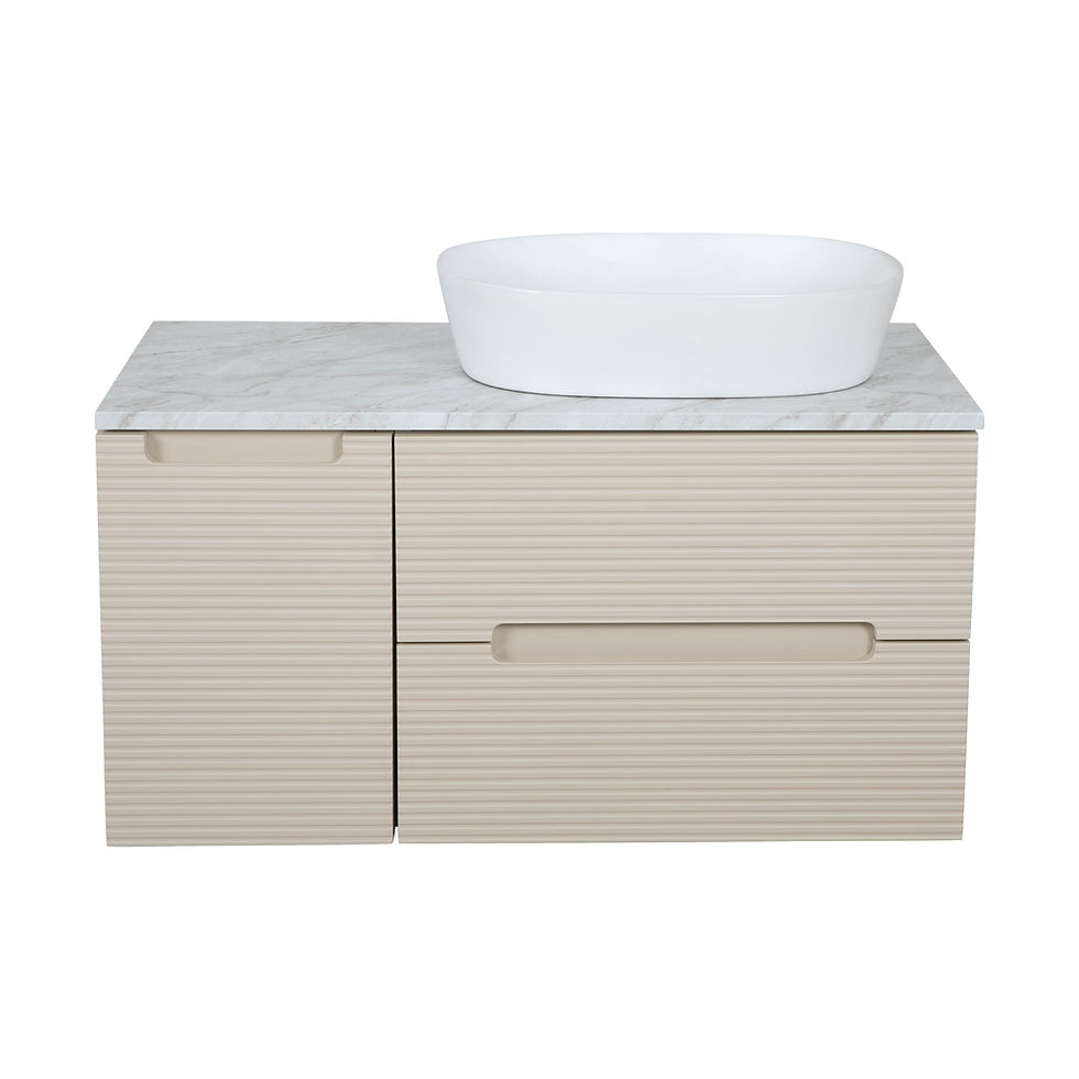 Monza Plus 900mm Wall Hung Vanity Unit with Cabinet & Countertop -  Oat/Marble