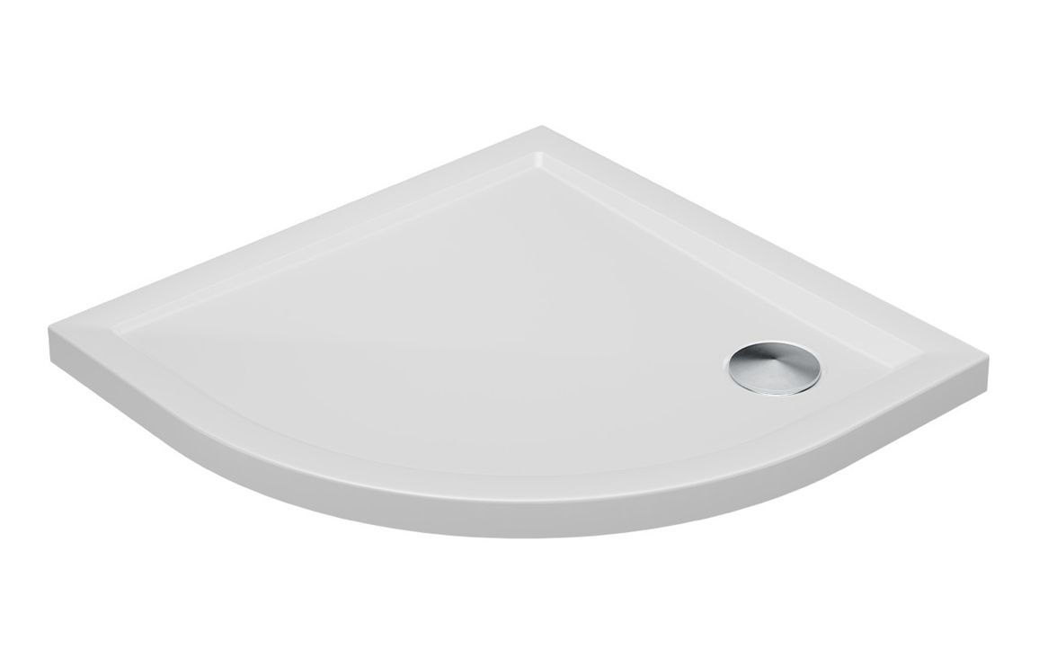40mm Low Profile 900mm Quadrant Tray & Waste - White