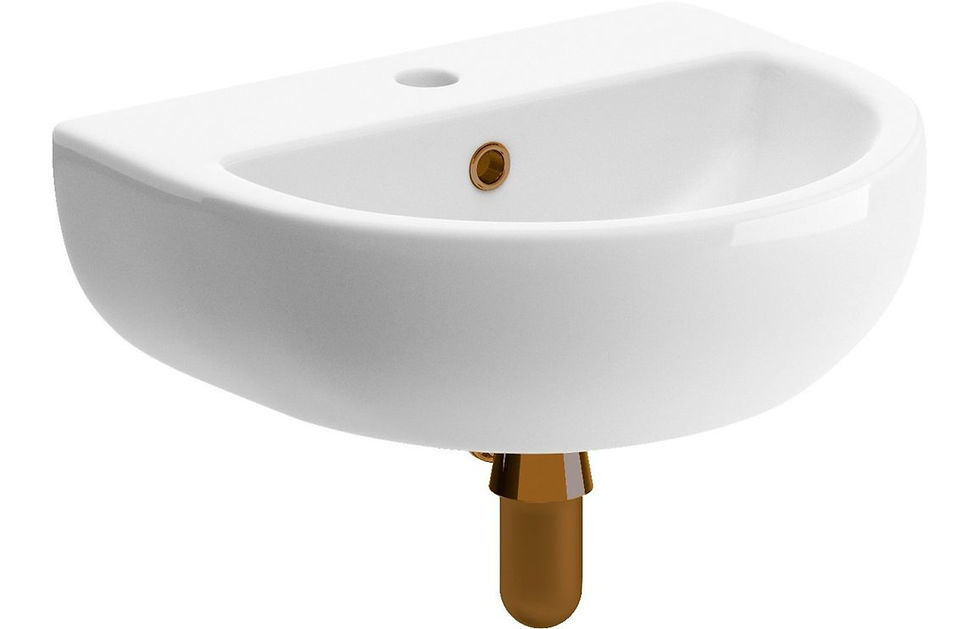 Torbay 450x400mm 1TH Cloakroom Basin & Brushed Bronze Bottle Trap