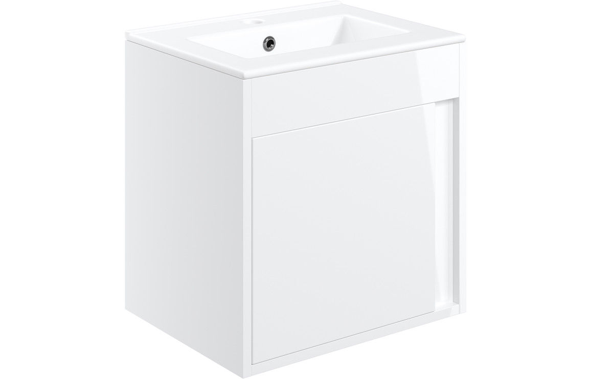 Essen 510mm Wall Hung Vanity Unit Inc. Basin - White Gloss