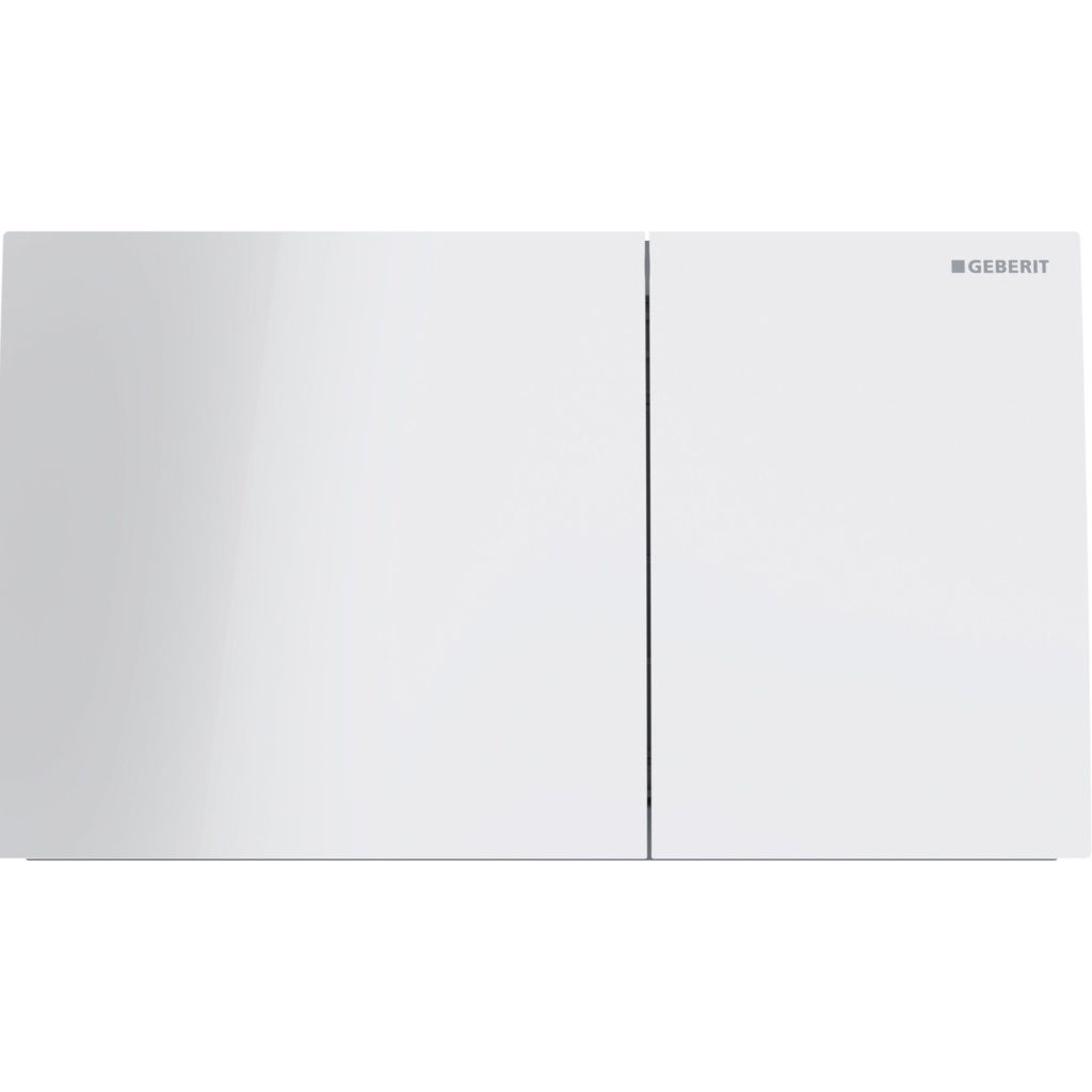 Geberit Sigma70 Square Flush Plate for Dual Flush – Glass, White