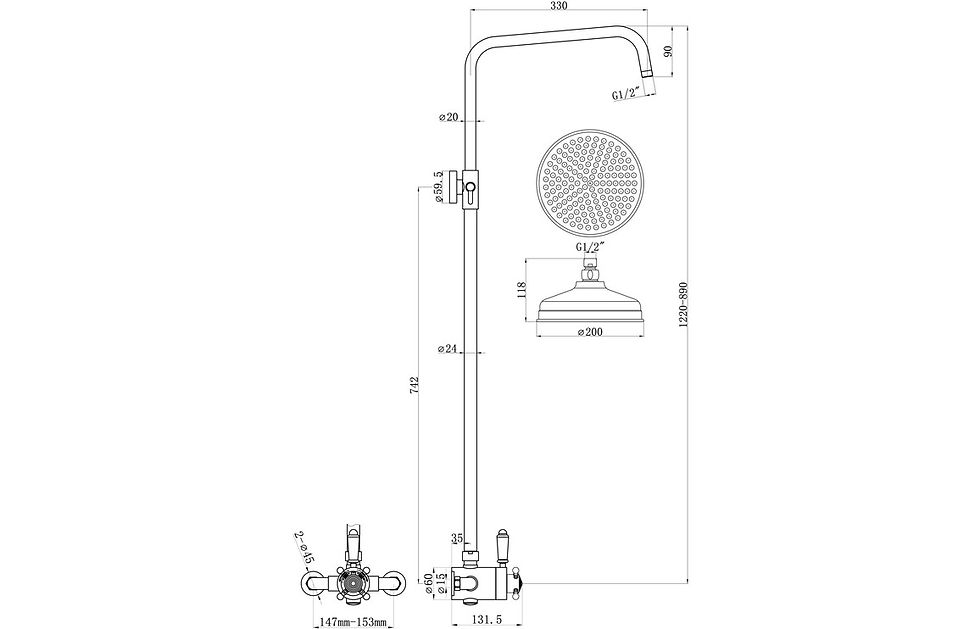 Thumbnail: Belinda Shower Pack 2 - Concentric 1 Outlet Concealed Shower Valve & Head Kit
