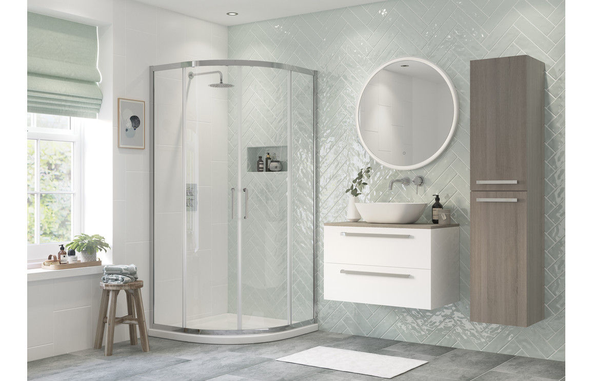 HomeX 800mm 2 Shower Door Quadrant Shower Enclosure- Chrome