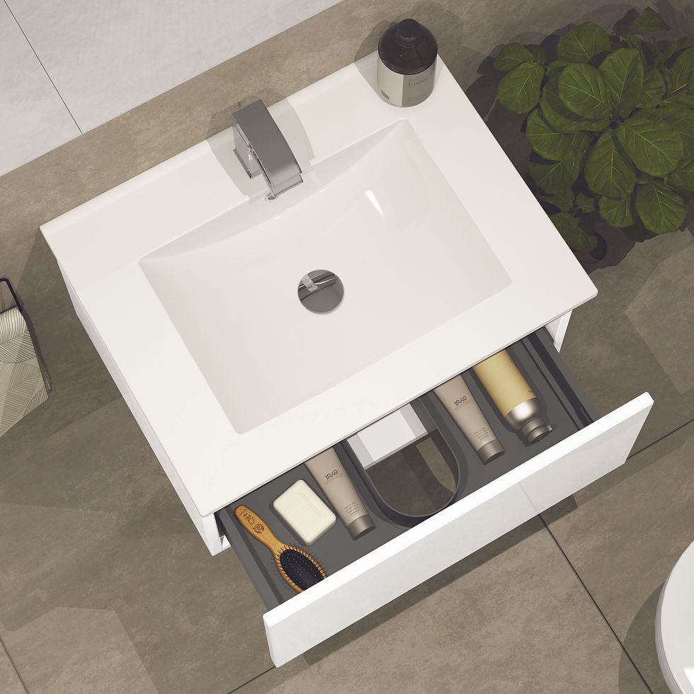 Thumbnail: Compact Bathroom Basin Unit White Gloss