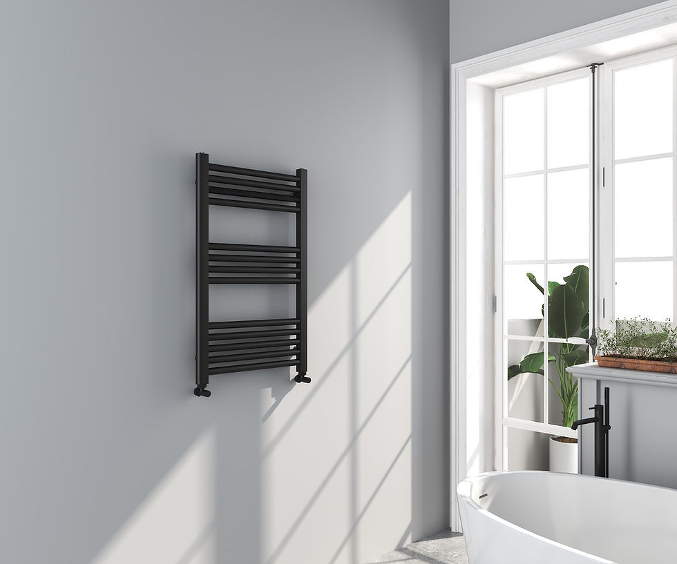 Fusion 800x500mm Ladder Heated Towel Rail - Black