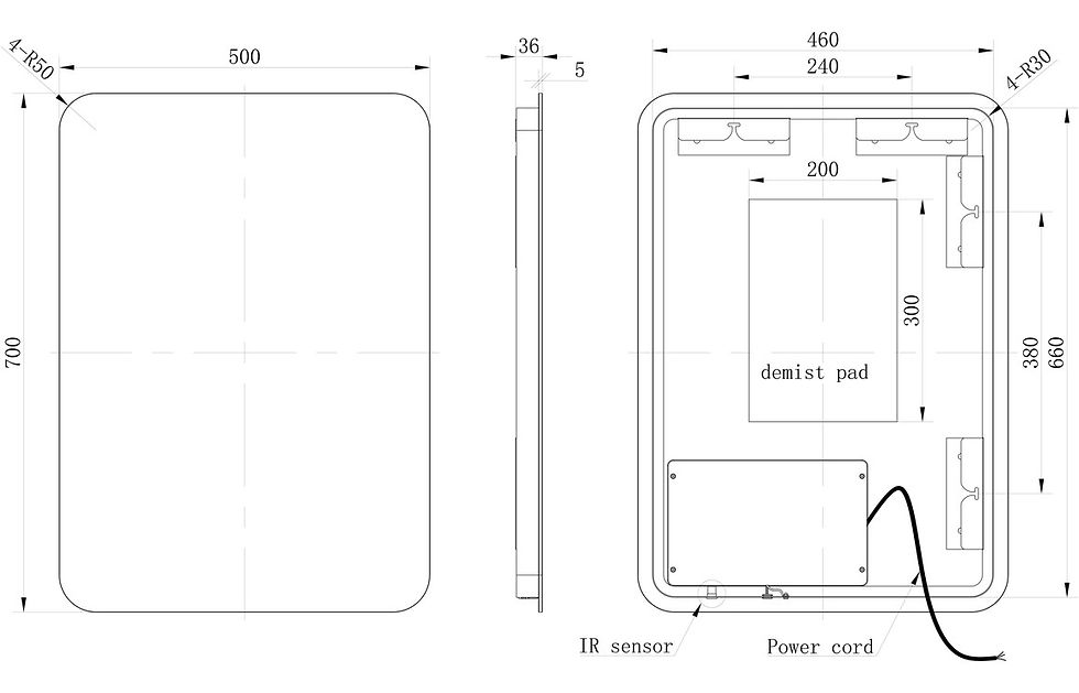 Thumbnail: Hamburg 500x700mm Rectangle Back-Lit LED Bathroom Mirror