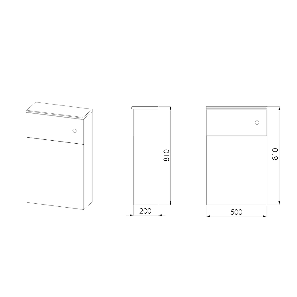 Thumbnail: Toilet Unit 500mm with Cistern and Flush Button Specification