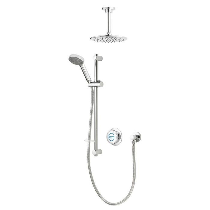 Aqualisa Quartz Digital Shower with Adjustable and Fixed Ceiling Head (Pumped)