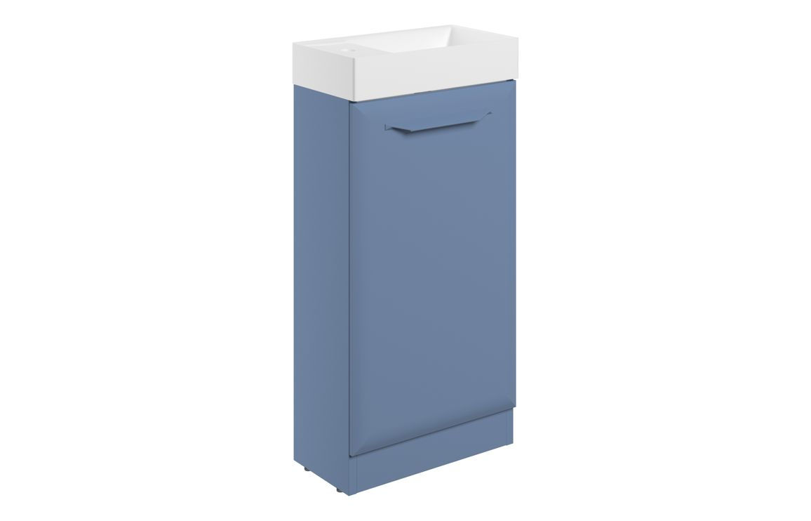 Monty 410mm Floor Standing 1 Door Cloakroom Basin Unit w/1TH Basin - Matt Misty