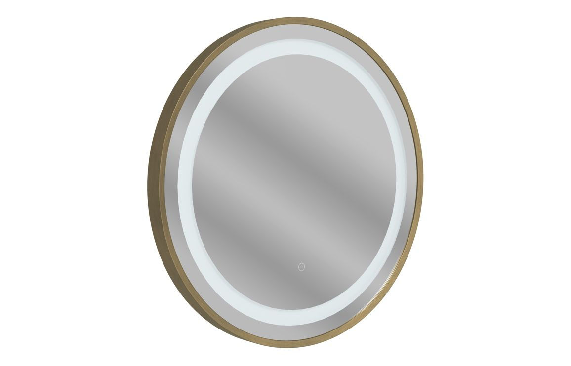 Hagen 600mm Round Front-Lit LED Mirror - Brushed Bronze