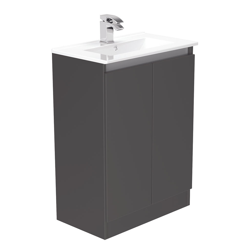 Serenity 600mm Floor Mounted Vanity Unit (370 Depth) - Cupboard - Matt Dk Grey