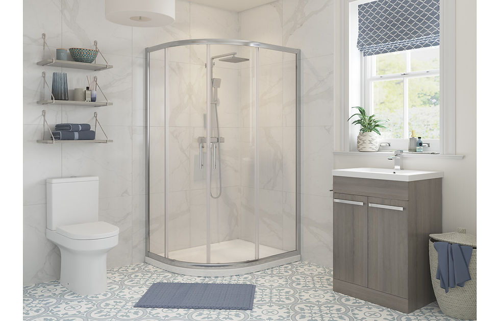 Core 900x760mm 2 Shower Door Offset Quadrant Shower Enclosure- Chrome