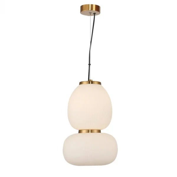 PENDENTE LED TRU 3000K 21W BIVOLT Ø24X36,5CM METAL E VIDRO DOURADO E FOSCO - BEL