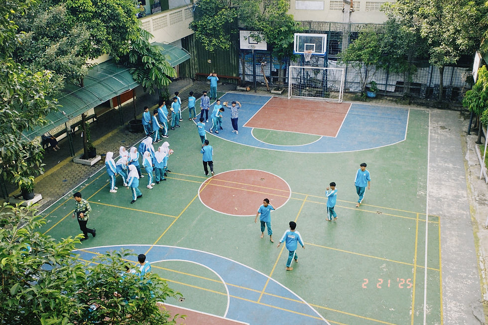 Students play with each other during their break time.