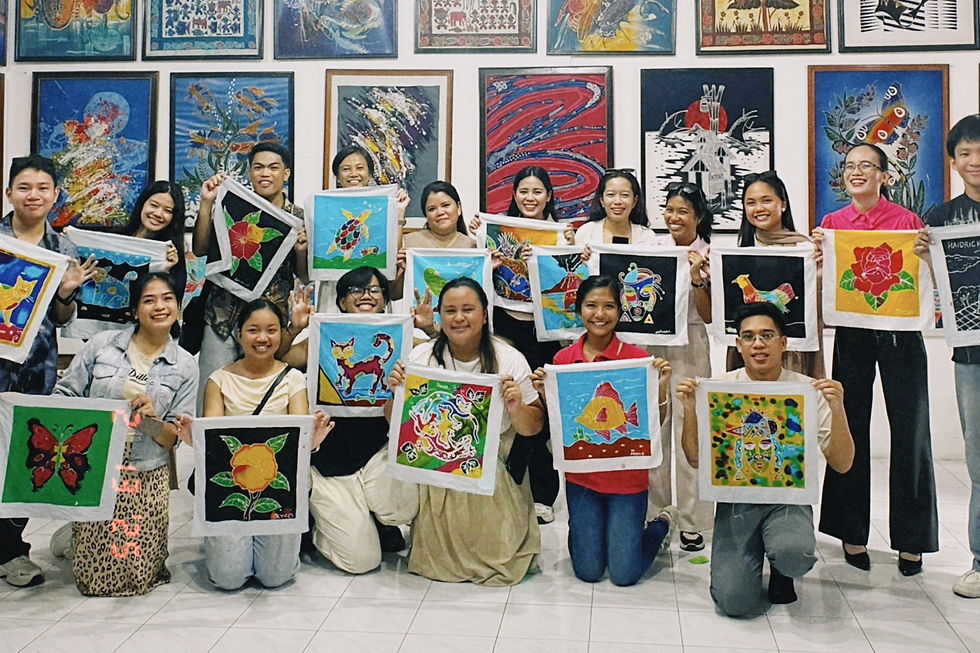 Bringing colorful hues on these batik patterns, we had fun as we create art and shared stories.