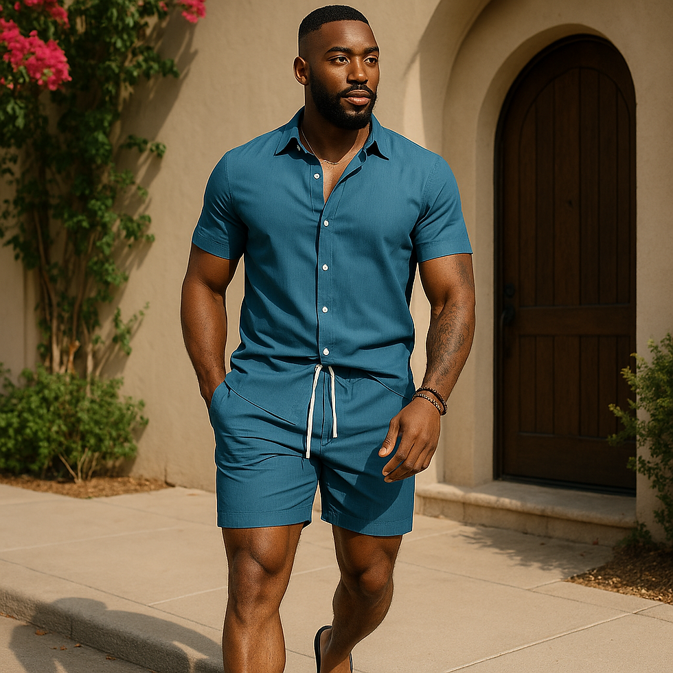 Thumbnail: SUMMER COAST – Men’s Shirt & Shorts Set
