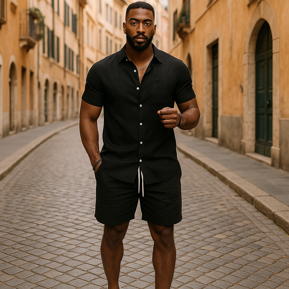 Thumbnail: SUMMER COAST – Men’s Shirt & Shorts Set