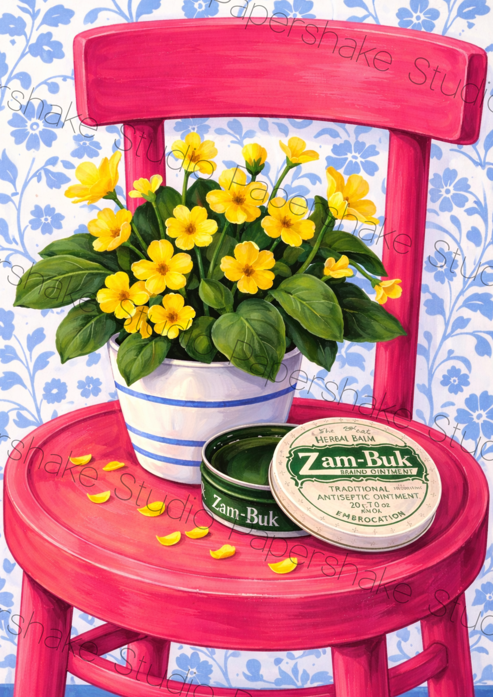 Zam-Buk & Yellow Blooms Still Life