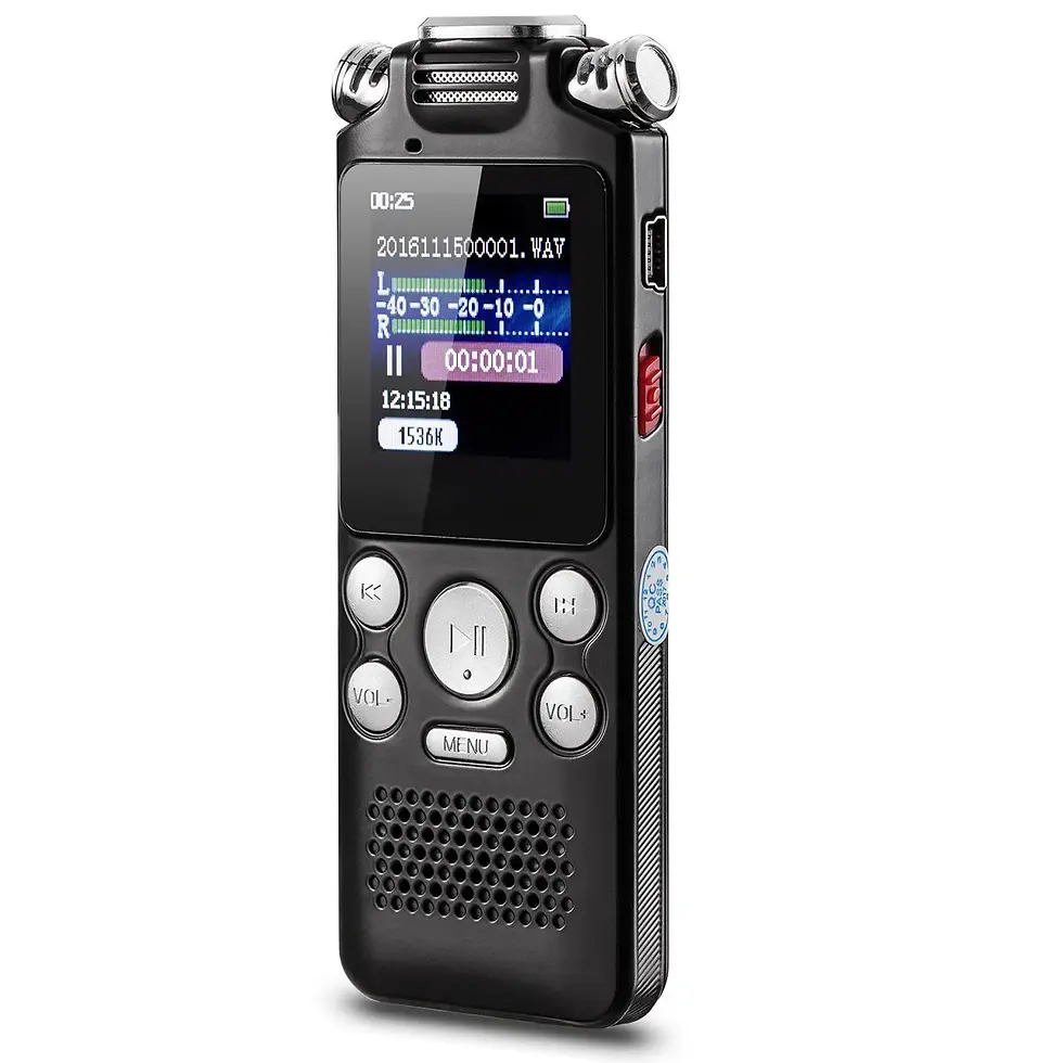 Thumbnail: Activated Digital Voice Recorder 3 Microphones Noise Reduction Multi-Language