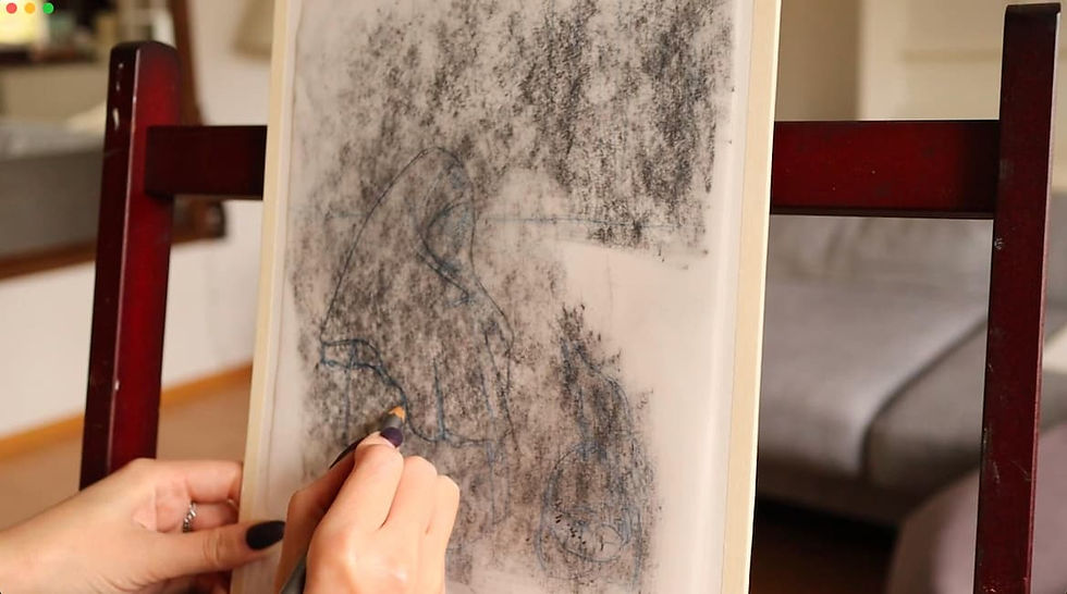 transferring a drawing with tracing paper