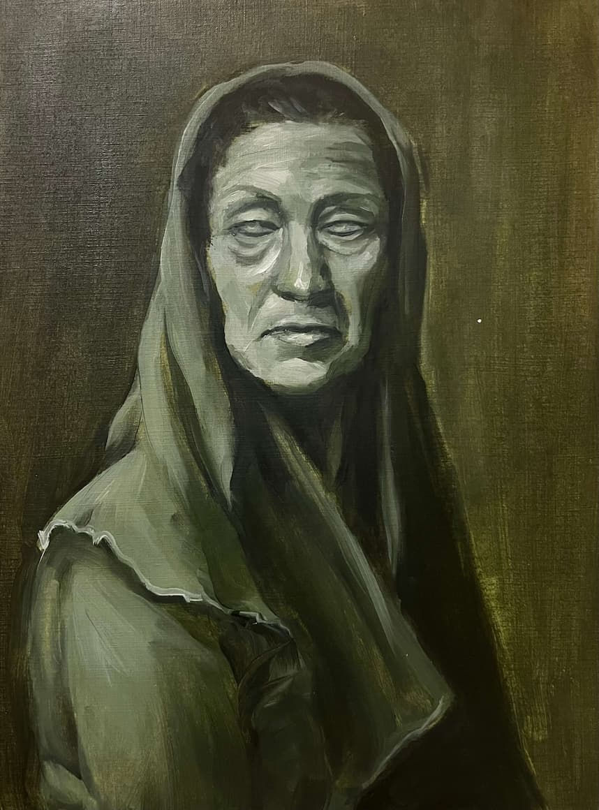 Titanium White and Olive's Green study