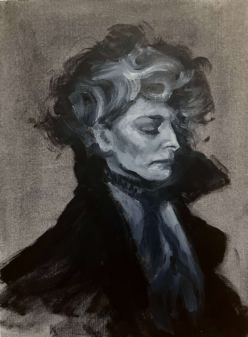 Titanium White and Payne's Grey study