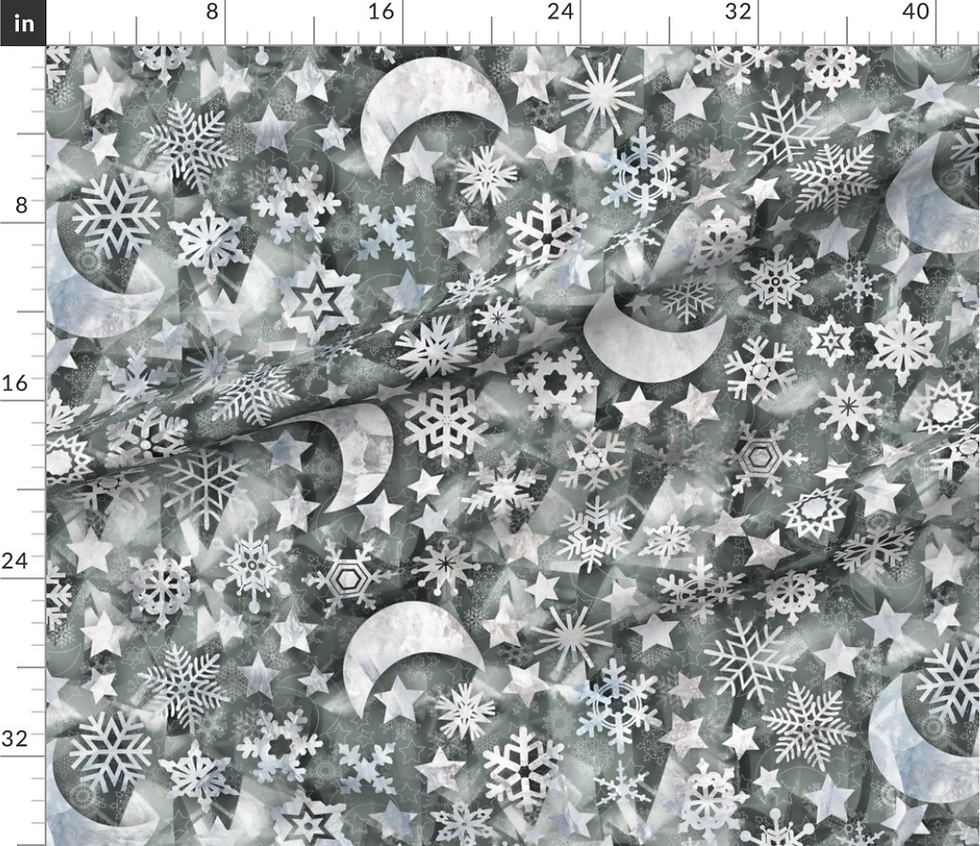 Thumbnail: Crystal Moon pattern design by marta rusin for fashion fabrics store