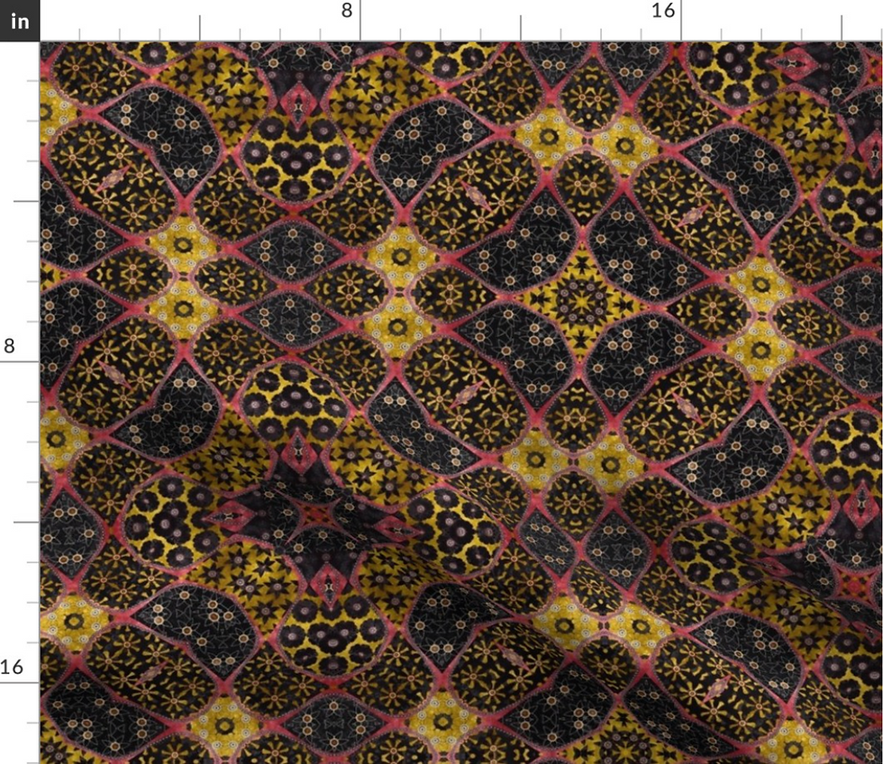 Thumbnail: Batik geometrical pattern design by marta rusin for fashion fabrics store
