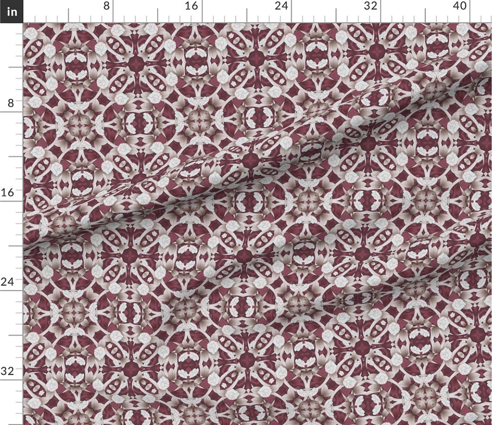 Thumbnail: Paper Cut Deco Rose pattern design by marta rusin for fashion fabrics store