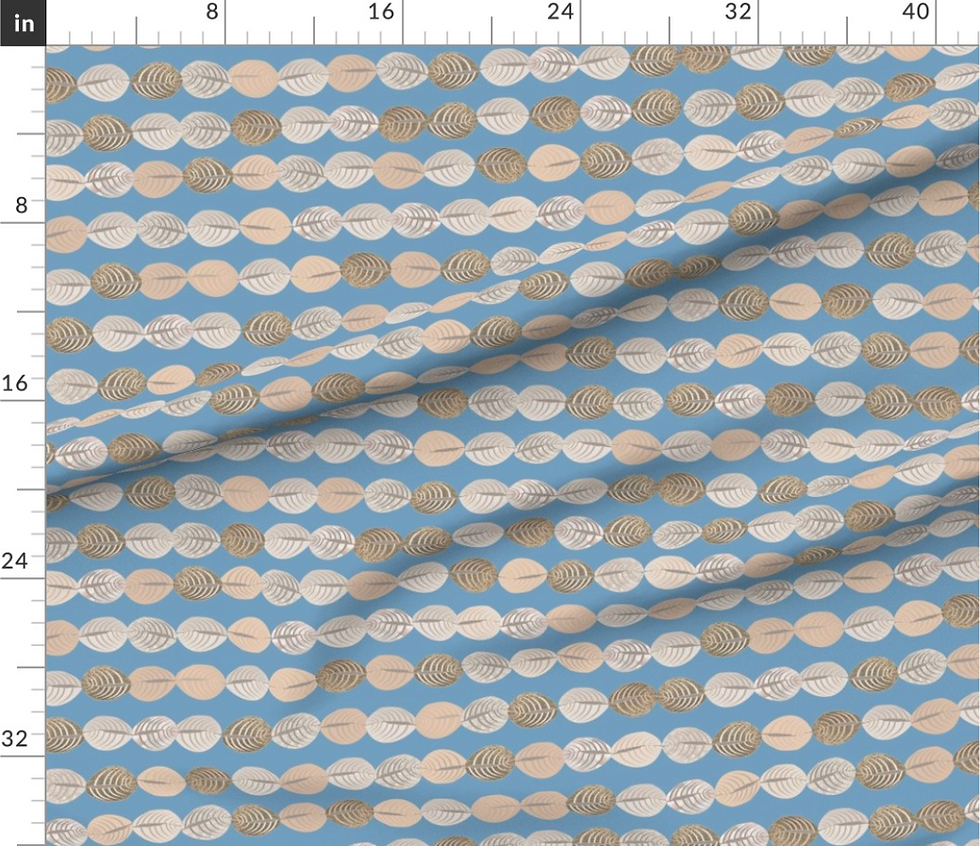 Thumbnail: Seashells Strings designed by marta rusin for fashion fabrics store