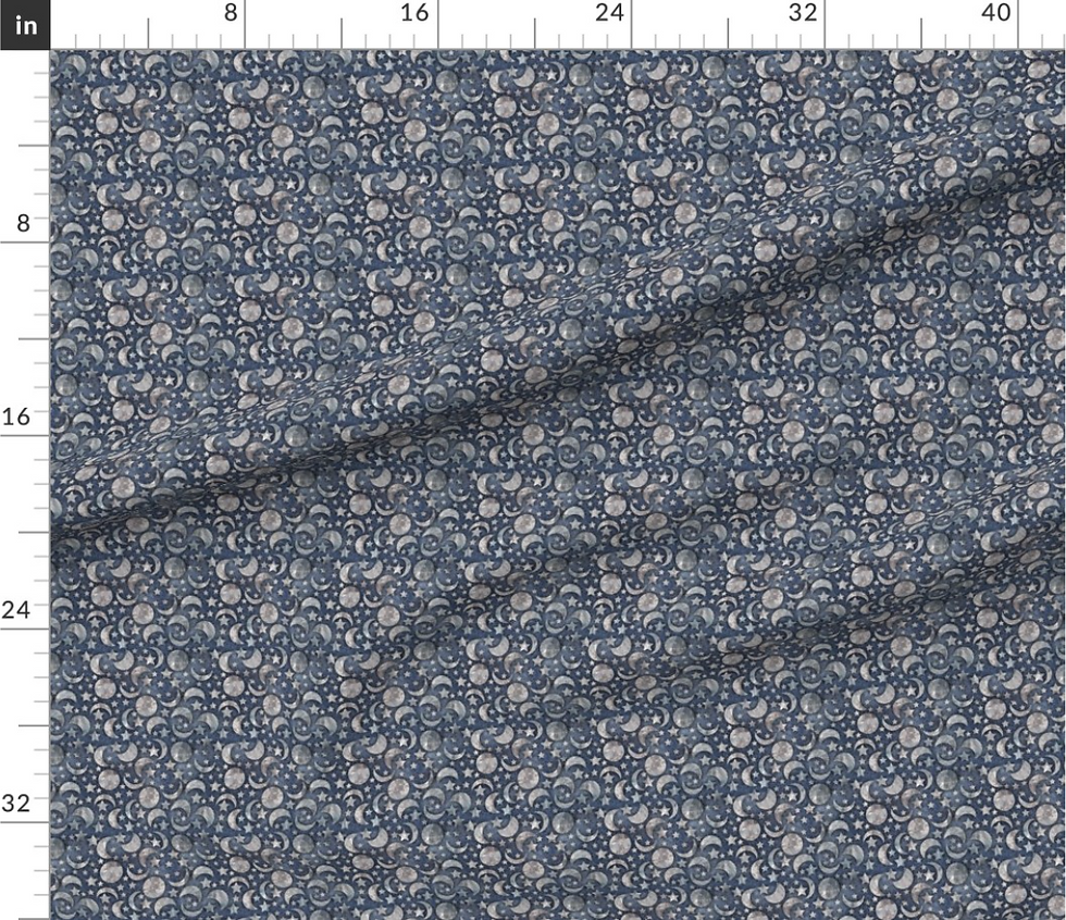 Thumbnail: Crystal Moon pattern design by marta rusin for fashion fabrics store