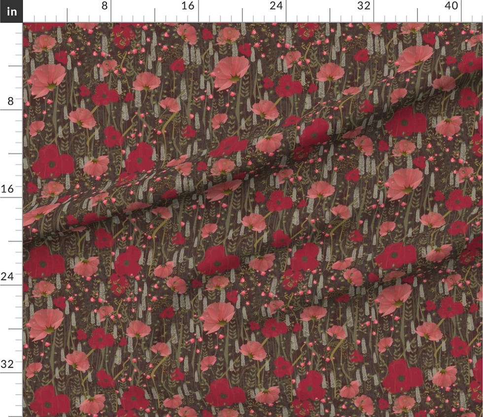 Thumbnail: Meadow floral pattern designed by marta rusin for fashion fabrics store