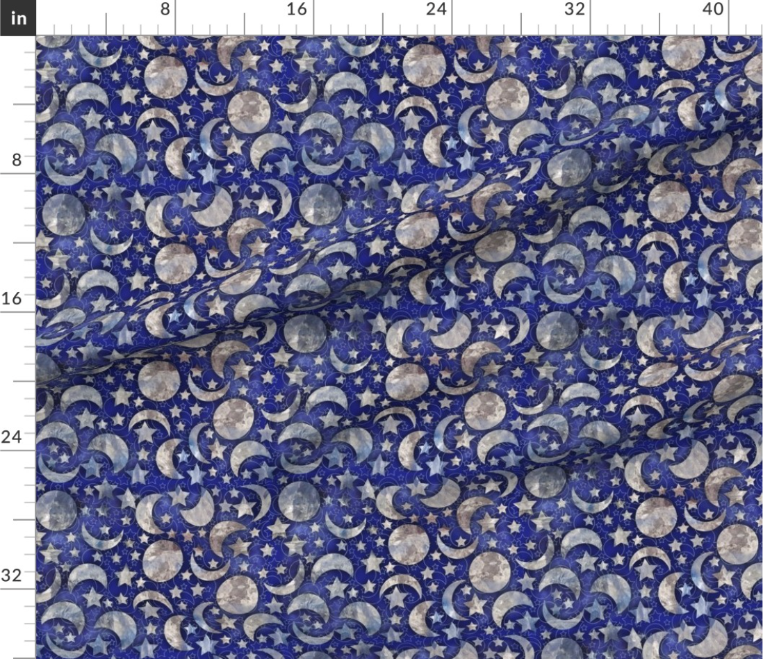 Crystal Moon pattern design by marta rusin for fashion fabrics store