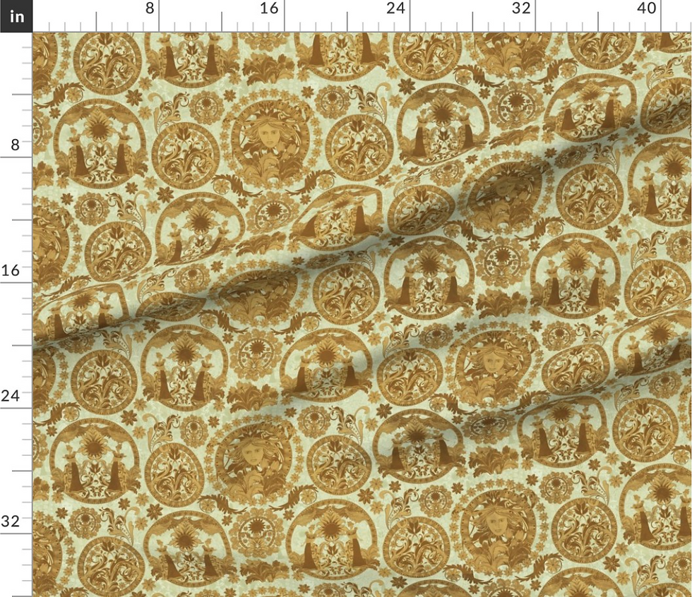 Thumbnail: Baroque pattern portrait design by marta rusin for fashion fabrics store